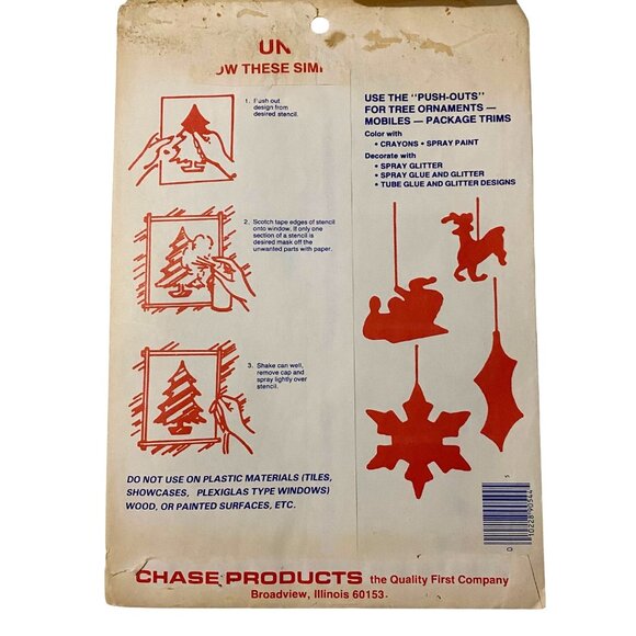 Vintage Wax Christmas Stencils 2 Packs Punched Unpunched Art Decoration Holiday - Picture 4 of 5